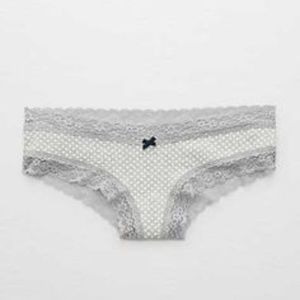 Aerie Grey Cheeky Polk a dot Underwear 3pk.